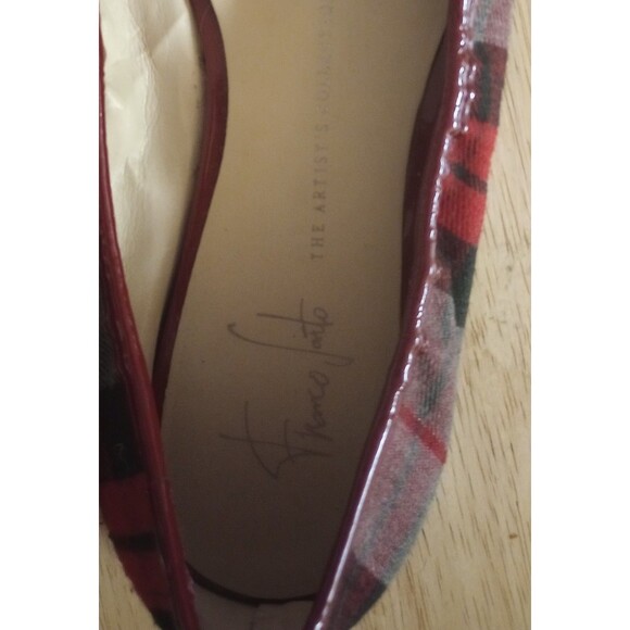 Franco Sarto Ariana Leather Slip On Plaid Flats Women's Size 8‎ - Picture 3 of 5